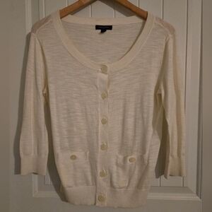Banana Republic Cream Button-Up Cardigan